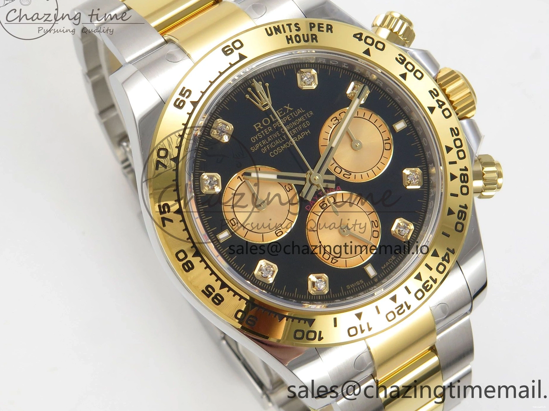 on Dial YG SS YG Edition Diamonds Bracelet THBF 126503 Black 1:1 Best SH4131 Daytona 0509